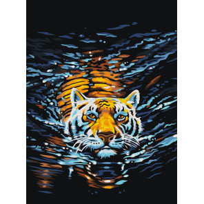  Плывущий тигр Алмазная вышивка мозаика АЖ-1521