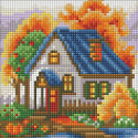 Осенний домик Алмазная вышивка мозаика