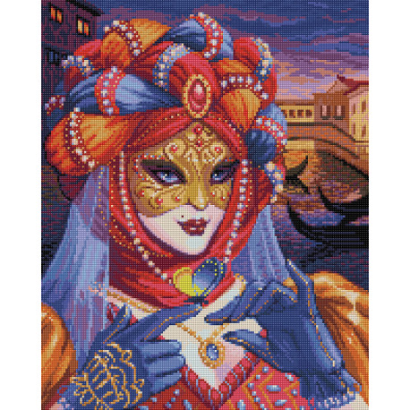  Венецианская дама Алмазная вышивка мозаика АЖ-1586