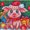 Новогодняя свинка Алмазная вышивка мозаика АЖ-1675
