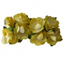 Розы нежно-желтые 8шт Цветы бумажные Украшение для скрапбукинга, кардмейкинга Scrapberry's