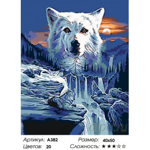 Количество цветов и сложность Северные волки Раскраска картина по номерам на холсте A382