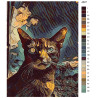 Раскладка Кот осенью Раскраска картина по номерам на холсте Z-4527