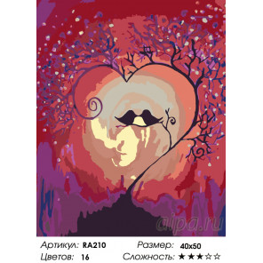 Количество цветов и сложность Магия любви Раскраска картина по номерам на холсте RA210