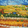  Пейзаж с голубой повозкой. Ван Гог Раскраска по номерам на холсте Hobbart HB4040019-LITE