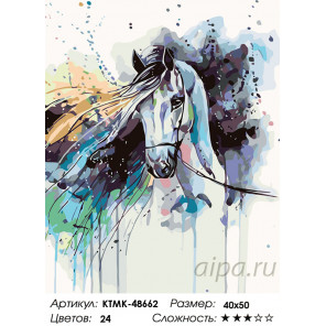  Красочная лошадь Раскраска картина по номерам на холсте KTMK-48662