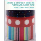 Spots & Stripes Brights Набор бумажных лент для скрапбукинга, кардмейкинга Docrafts