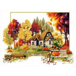 Осенний домик Набор для вышивания Каролинка