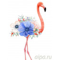 Фламинго и синий цветок Алмазная мозаика на подрамнике