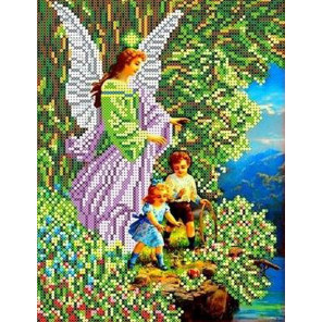 Ангел и дети Набор для вышивки бисером Каролинка
