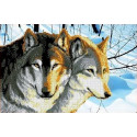 Волки Канва с рисунком для вышивки бисером