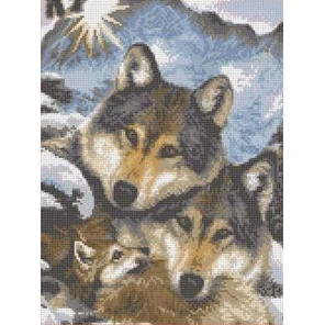 Семья волков Канва с рисунком для вышивки бисером