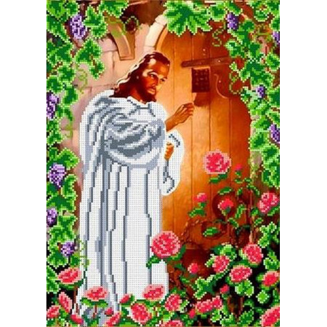 Иисус стучащий в дверь Канва с рисунком для вышивки бисером