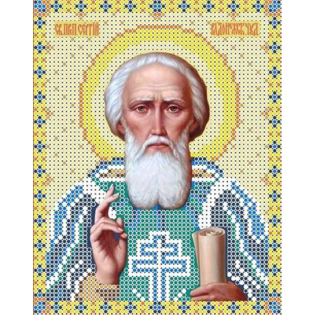 Святой Сергей Радонежский Канва с рисунком для вышивки бисером