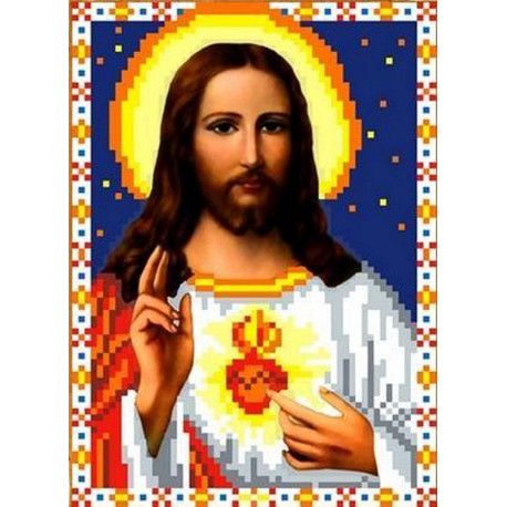 Святое Сердце Иисуса Канва с рисунком для вышивки бисером