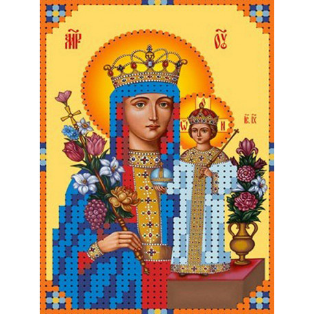 Богородица Неувядаемый цвет Канва с рисунком для вышивки бисером