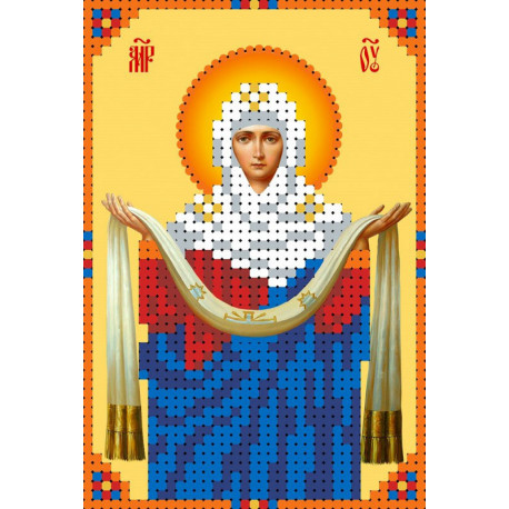 Покров Пресвятой Богородицы Канва с рисунком для вышивки бисером