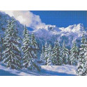 Зимний пейзаж Канва с рисунком для вышивки бисером