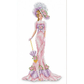 Дама в розовом Набор для вышивки бисером Каролинка