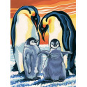 Пингвины на полюсе Раскраска картина по номерам на холсте