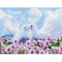 Белые голуби Раскраска картина по номерам на холсте