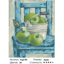 Натюрморт с зелеными яблоками Раскраска картина по номерам на холсте
