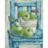  Натюрморт с зелеными яблоками Раскраска картина по номерам на холсте MG2105