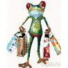  Лягушка с подарками Раскраска картина по номерам на холсте  KTMK-42029