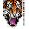 раскладка Свирепый тигр Раскраска картина по номерам на холсте 
