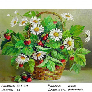  Летняя корзинка Раскраска картина по номерам на холсте ZX 21531