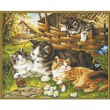 Кошка с котятами Раскраска по номерам Schipper (Германия)