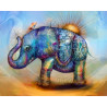  Слон в абстракции Раскраска картина по номерам на холсте ZX 21722