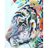  Тигр в цветах Раскраска картина по номерам на холсте ZX 21606