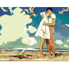  Поцелуй у моря Раскраска картина по номерам на холсте KTMK-079291