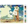 Раскладка Поцелуй у моря Раскраска картина по номерам на холсте KTMK-079291