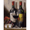  Вино, сыр и виноград Раскраска картина по номерам на холсте 319-AS
