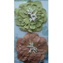 Зеленый и коричневый Бумажные цветы Украшение для скрапбукинга, кардмейкинга Рукоделие