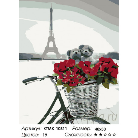 Количество цветов и сложность Влюбленные в Париже Раскраска по номерам на холсте Живопись по номерам KTMK-10311