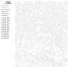 Схема Закат в зимнем лесу Раскраска по номерам на холсте Живопись по номерам KTMK-13096