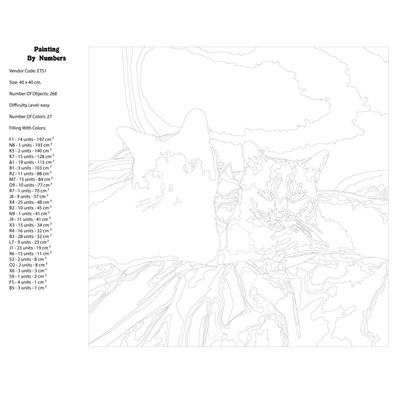 Толстый котик раскраска картина по номерам на холсте z na57 40х40