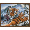  Тигрица с малышом в горах Алмазная вышивка мозаика на подрамнике EW10234