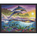 Дельфиньи игры Алмазная вышивка мозаика на подрамнике