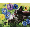  Кот в цветах Алмазная мозаика вышивка Painting Diamond GF1464