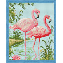 Парочка розовых фламинго Алмазная вышивка мозаика на подрамнике