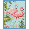 Парочка розовых фламинго Алмазная вышивка мозаика на подрамнике