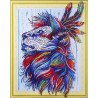 Лев с перьями Алмазная вышивка мозаика 5D Color Kit
