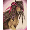  Лошадь с цветком Раскраска картина по номерам на холсте GX28154