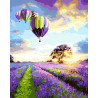  Воздушные шары над лавандой Раскраска картина по номерам на холсте G043