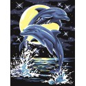 Лунные дельфины Раскраска по номерам на холсте Color Kit