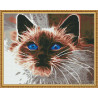  Дымчатый кот Алмазная мозаика вышивка на подрамнике Molly KM0122